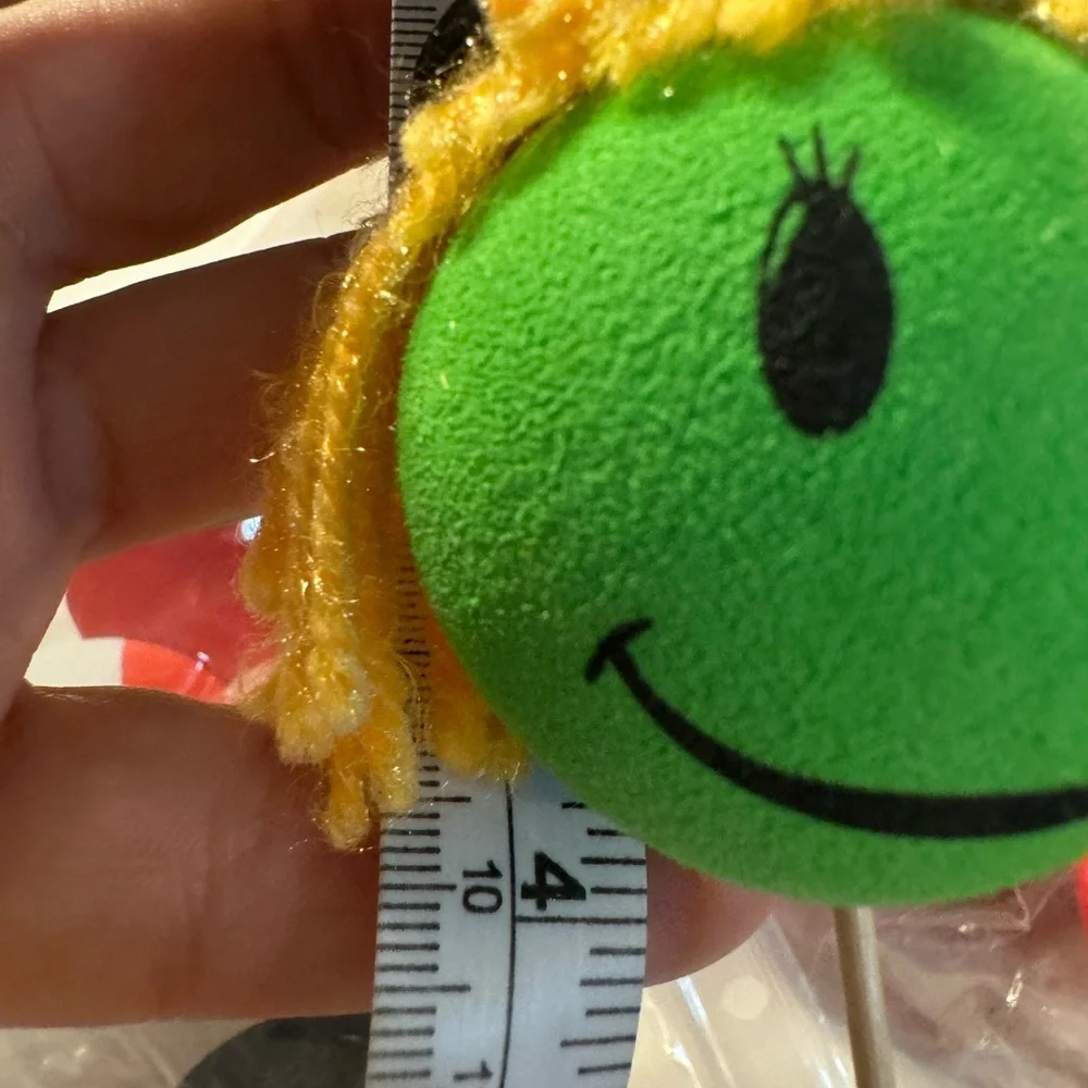 Car antenna topper Halloween witch 3.75” green face, yellow hair, black hat